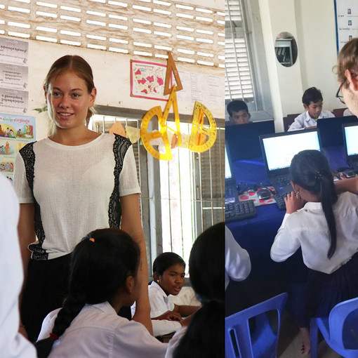 Unterricht in Kambodscha Studenten PH Luzern