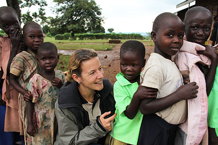 Nicole auf Projektbesuch in Zombo, Uganda