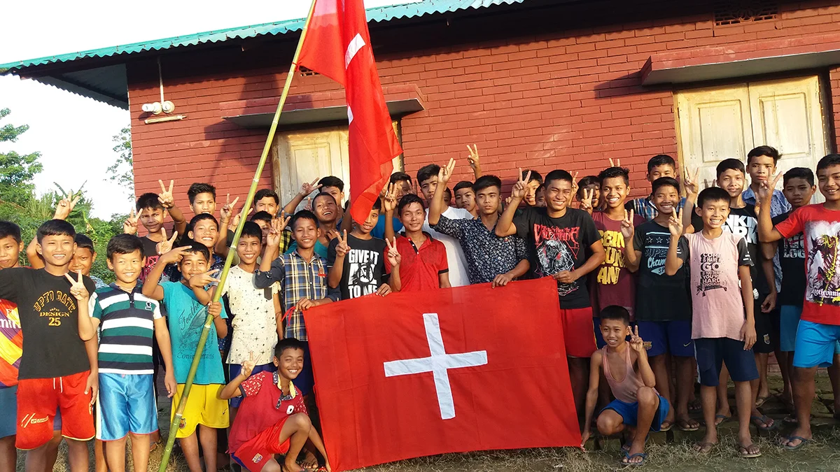 Die Fans des Schweizer Fussballteams in Bangladesch Fans des Schweizer Fussballteams in Bangladesch