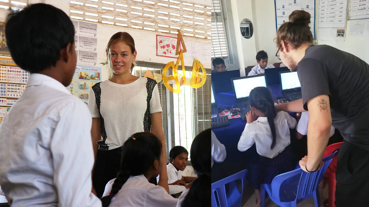 Unterricht in Kambodscha Studenten PH Luzern