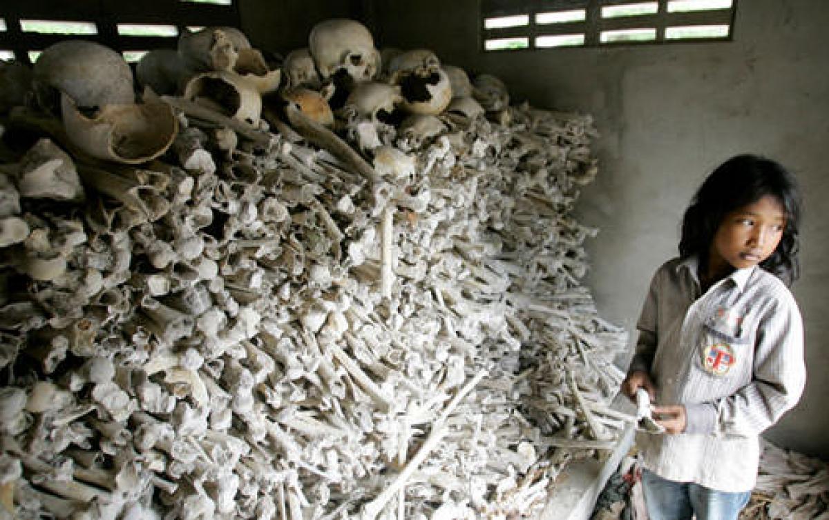 Erinnerung an den Voelkermord der Roten Khmer.