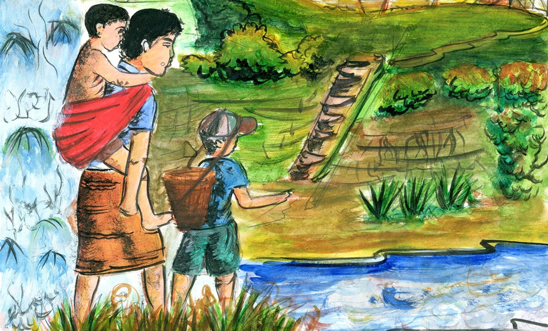 Kinderzeichnung aus Bangladesch Kinderzeichnung aus Bangladesch