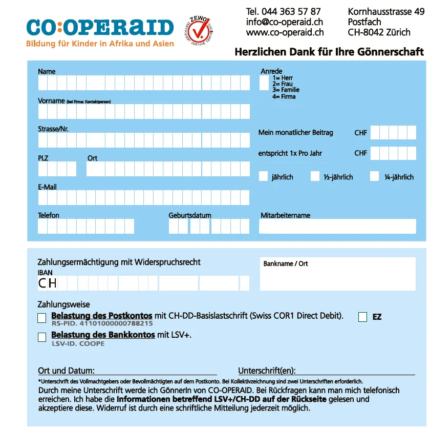 Debit Direct Payment Form
